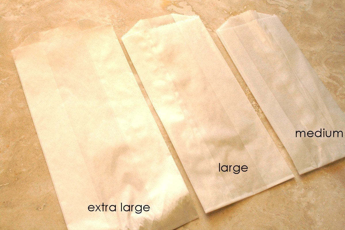 QTY 100 Medium Gusseted Glassine Bags 3 X 1 3/4 X 6 3/4 Etsy