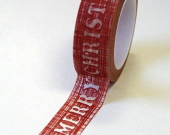 Washi Tape - 15mm - MERRY CHRISTMAS on Red - Deco Paper Tape No. 90