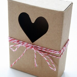 Ensemble de boîtes en carton Kraft lourd de 6 - coeur Cut Out - taille parfaite pour des cadeaux ou emballage de Saint-Valentin