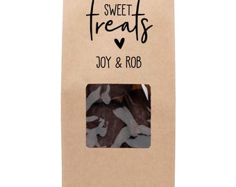 CUSTOM PRINTED Large One Pound Paper Lined Tin Tie Cookie Treat Coffee Trail Mix Bags with Window  - No Window Available