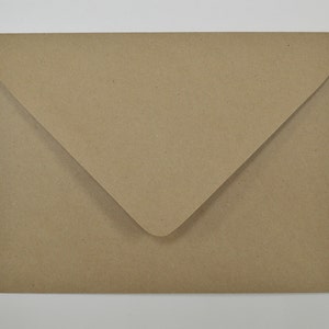 Recycled Brown Kraft Euro Flap Envelopes A7 - 5 1/4 x 7 1/4 Inches - Set of 100