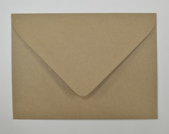 Recycled Brown Kraft Euro Flap Envelopes A7 - 5 1/4 x 7 1/4 Inches - Set of 100