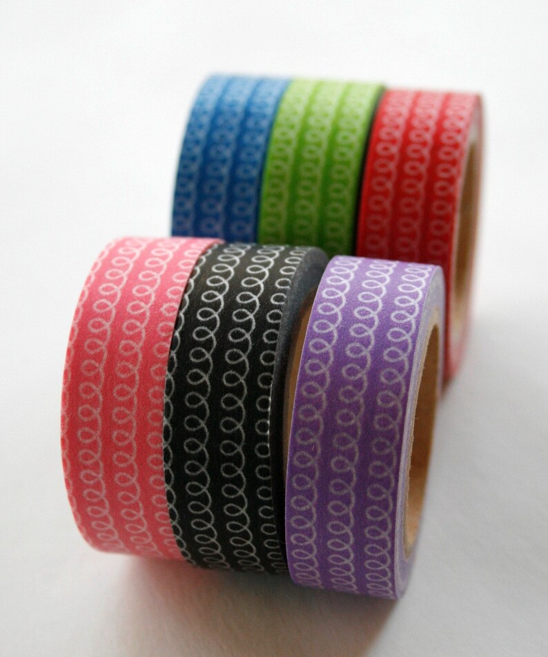 Washi Tape 15mm Blue Loop Deco Paper Tape No. 86 Etsy
