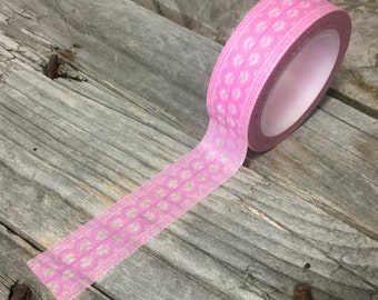 Washi Tape - 15mm - Magenta Lace Design on White - Deco Paper Tape No. 543