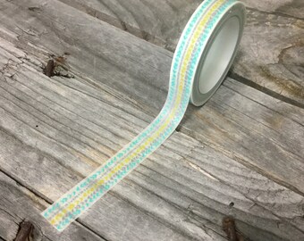 Washi Tape - 10mm - Green Blue Grey Arrows on White - Deco Paper Tape No. 1137