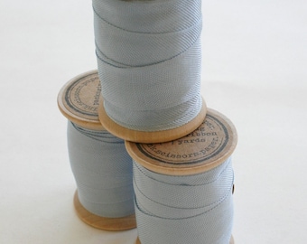 Rayon Binding Tape - 1/2 Inch Wide - 10 Yds Lace Blue on Wooden Spool - Packaging and Gift Ribbon