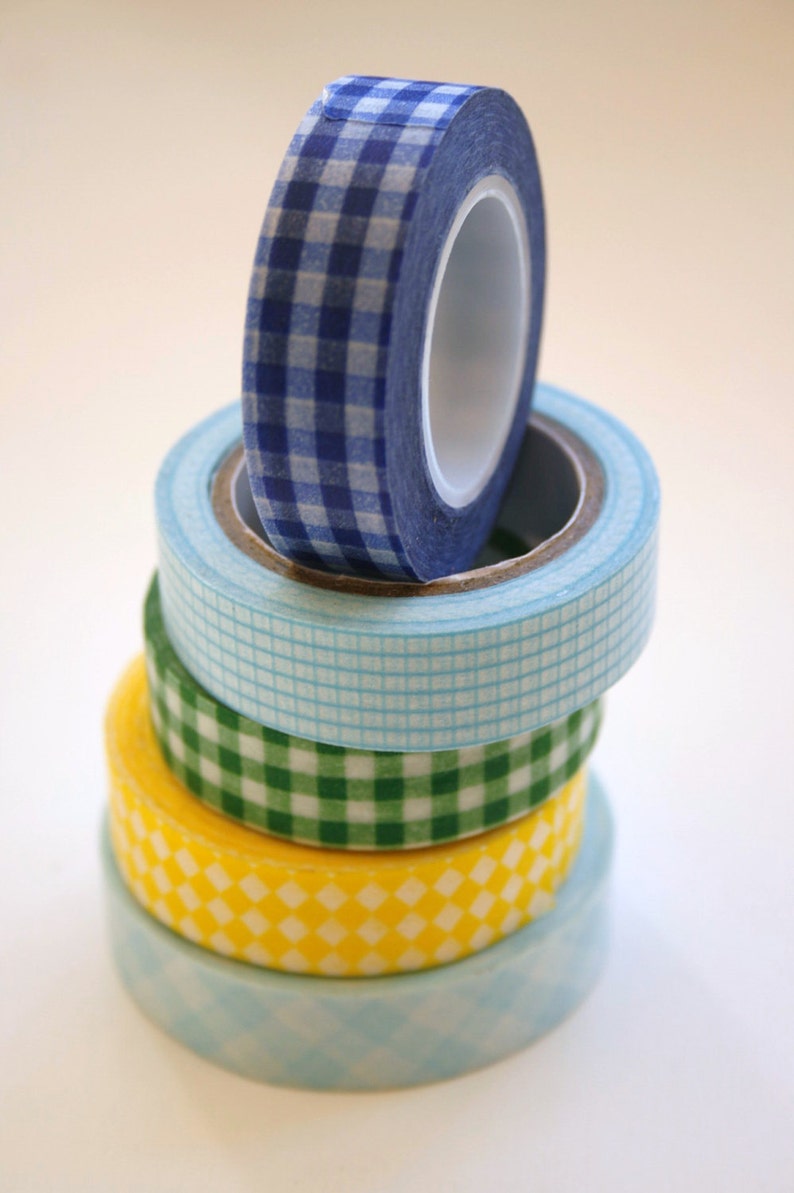 Washi Tape 15mm Blue Graph Paper Grid Design on White Etsy