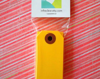 Mini Shipping Paper Tags - Sixteen Colors Available - 1.375 x 2.75 - Pack of 25 - Yellow