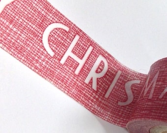 Washi Tape - 15mm - MERRY CHRISTMAS on Red - Deco Paper Tape No. 271