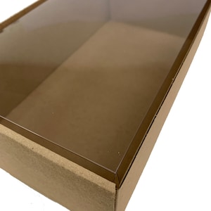 Lot de 10 boîtes en carton kraft épais - Dessus transparent - Très grande