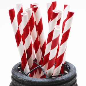 Ruby Red Paper Straws - Perfect for Parties or Weddings - Favors- Festive and Fun Addition