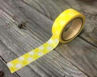 Washi Tape - 15mm - Large Yellow Gingham - Deco Paper Tape No. 893