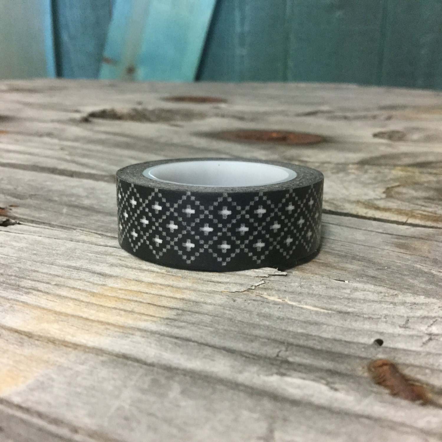 Washi Tape 15mm White Cross Stitch Design on Red Deco Etsy