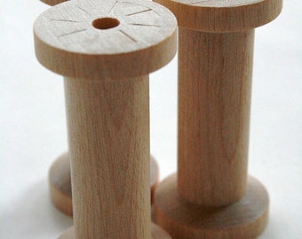 Large Wooden Spools - set of 8 - Natural Wood Thread Spools