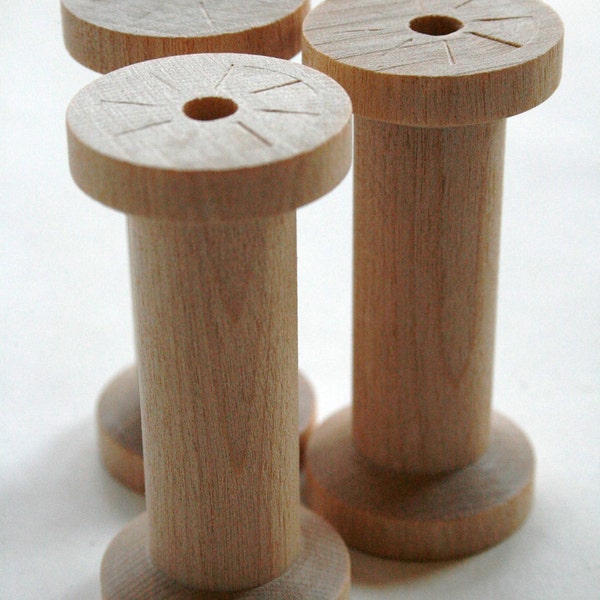 Large Wooden Spools - set of 8 - Natural Wood Thread Spools