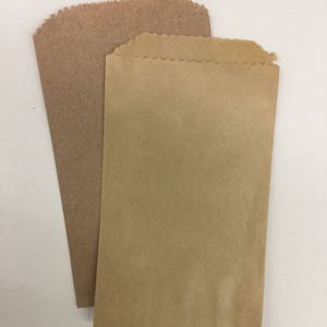 QTY 25 Extra Small Polished Brown Paper Flat Merchandise Bags Blank No Printing 3 1/4 Inches x 5 1/4 Inches image 6