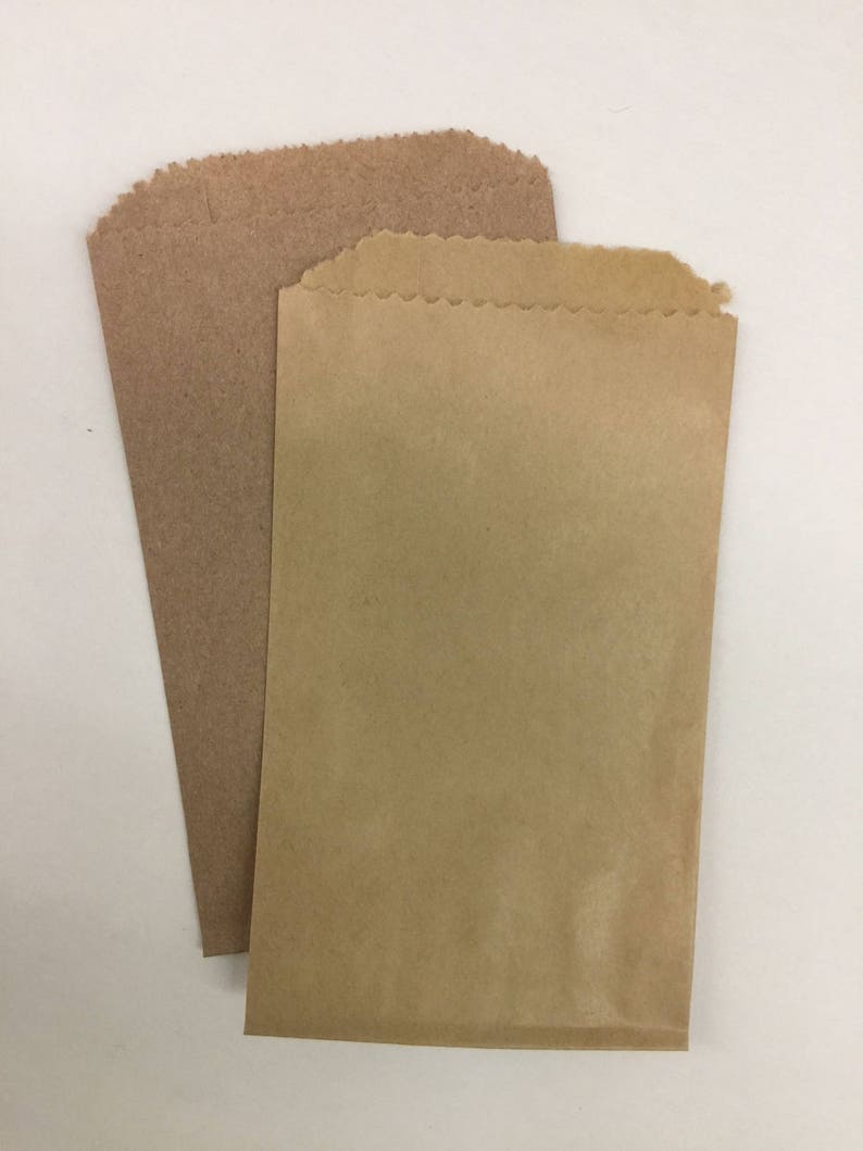 QTY 25 Extra Small Polished Brown Paper Flat Merchandise Bags Blank No Printing 3 1/4 Inches x 5 1/4 Inches image 6