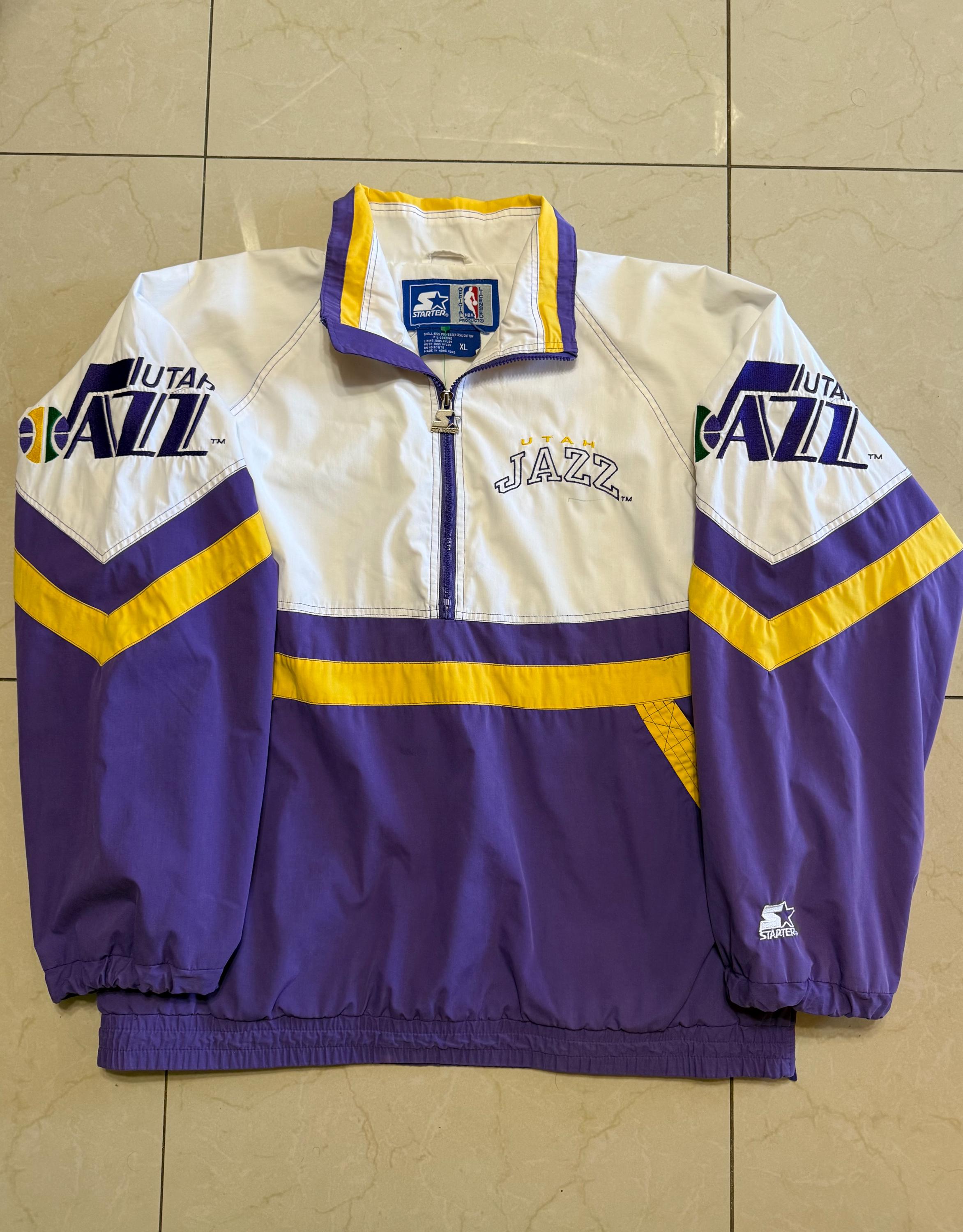 古着 90s USA製 STARTER NBA UtahJazz ジャズ 光沢 サテン