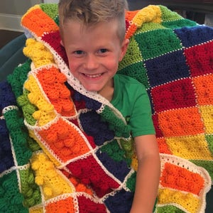 Crochet Block Blanket Pattern, Autism Awareness Colors, Digital Download, Instant PDF, Easy Beginner Afghan, Special Gift, Christmas Project image 9