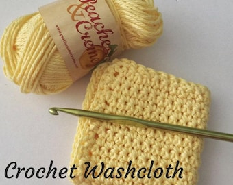 Easy Crochet Dishcloth Pattern - Simple Cotton Washcloth PDF