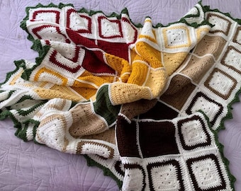 Fall Granny Square Blanket Pattern - Beginner Friendly Crochet Throw, PDF Digital Download