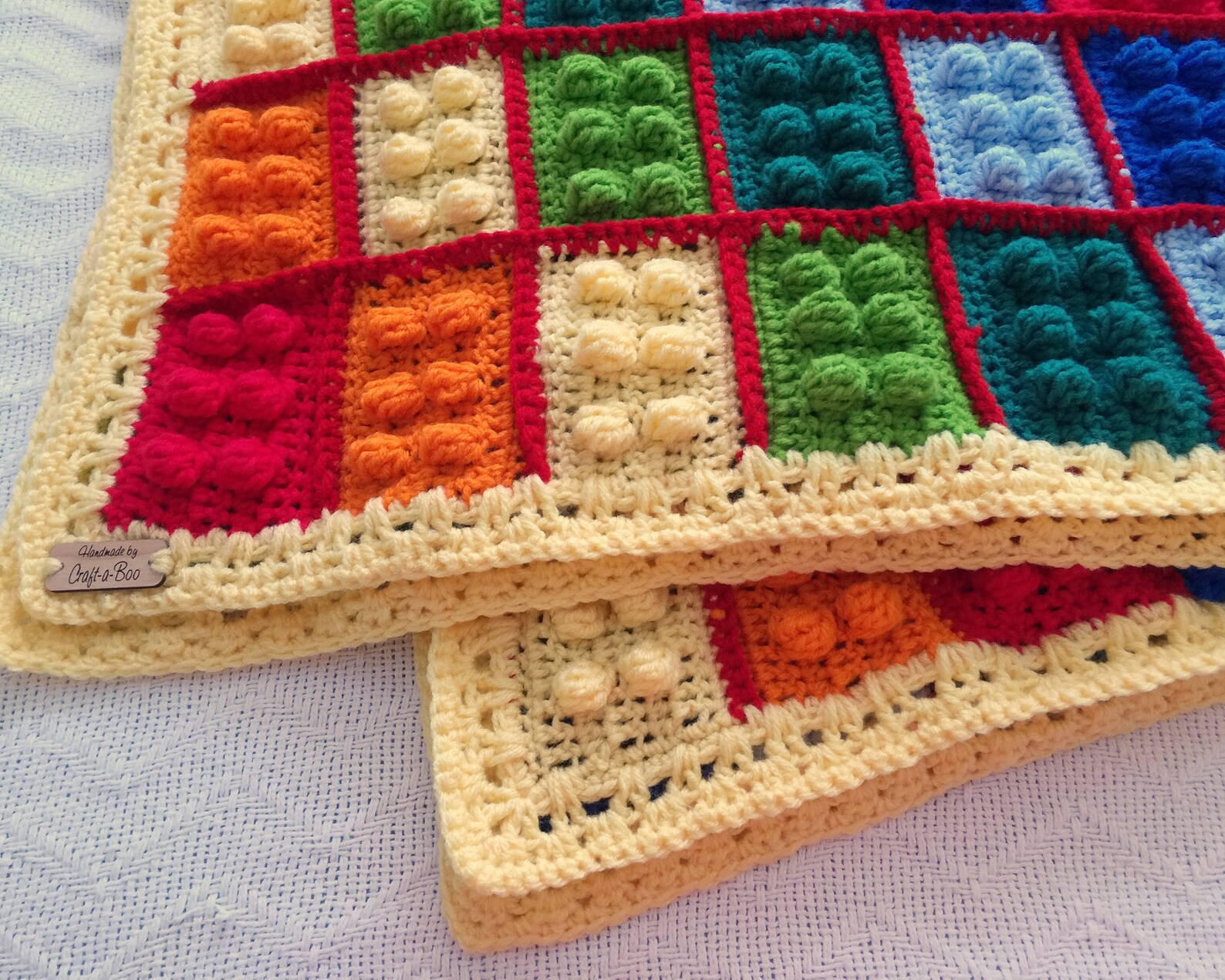 Crochet Block Blanket Pattern Autism Awareness Colors Etsy Nederland