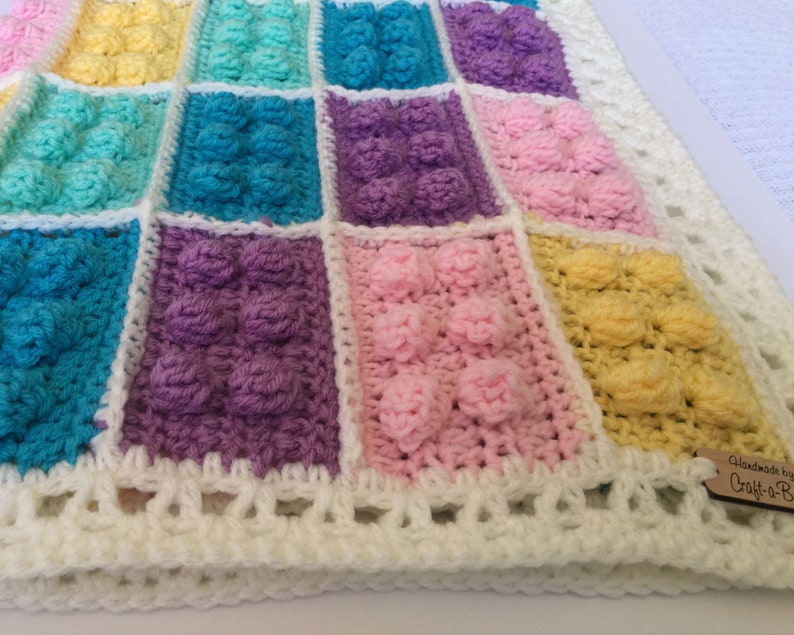 Crochet Block Blanket Pattern, Autism Awareness Colors, Digital Download, Instant PDF, Easy Beginner Afghan, Special Gift, Christmas Project image 8