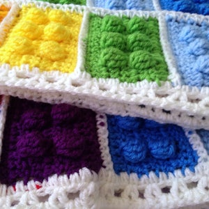Crochet Block Blanket Pattern, Autism Awareness Colors, Digital Download, Instant PDF, Easy Beginner Afghan, Special Gift, Christmas Project image 2