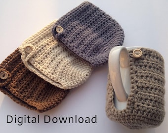 Crochet Cup Cozy Pattern, Beginner Friendly, Easy Instructions (Digital Download)