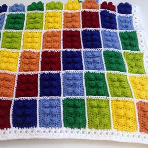 Crochet Block Blanket Pattern, Autism Awareness Colors, Digital Download, Instant PDF, Easy Beginner Afghan, Special Gift, Christmas Project image 4