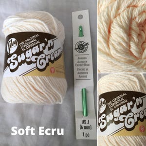 Crochet Starter Kit: Beginner Friendly Supplies (Yarn, Hook, Pattern) Soft Ecru