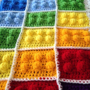 Crochet Block Blanket Pattern, Autism Awareness Colors, Digital Download, Instant PDF, Easy Beginner Afghan, Special Gift, Christmas Project image 3
