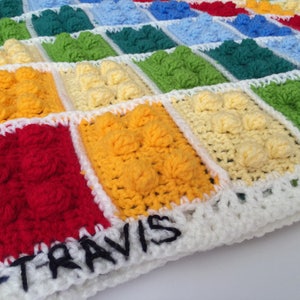 Crochet Block Blanket Pattern, Autism Awareness Colors, Digital Download, Instant PDF, Easy Beginner Afghan, Special Gift, Christmas Project image 5