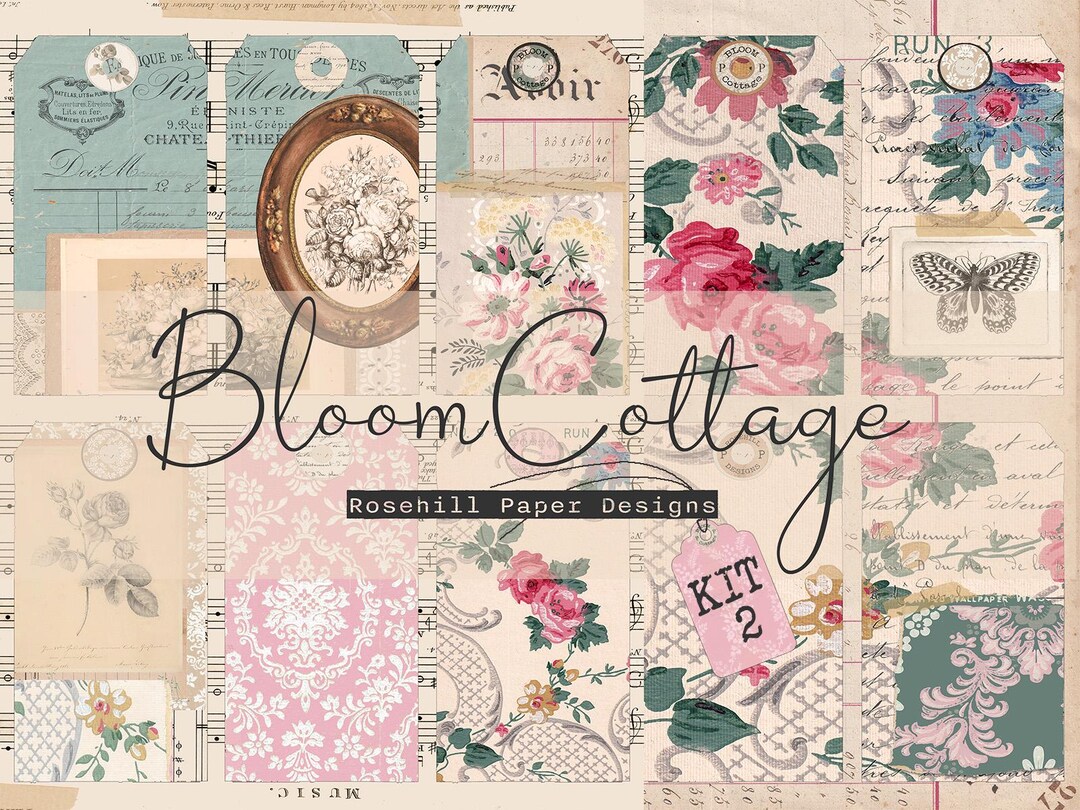 Bloom Cottage KIT TWO | Ephemera | Decorative Paper | Vintage Papers ...