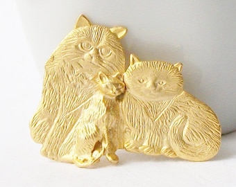 Vintage Cat Brooch, Cat Jewelry