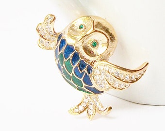 Vintage Owl Brooch by ROMAN