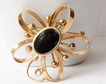 Retro Brooch Jewelry Vintage Lotus Flower Pin Rhinestone Jewelry Gold Filled Pin cRc Reis Co Rhinestone Brooch Flower Jewelry