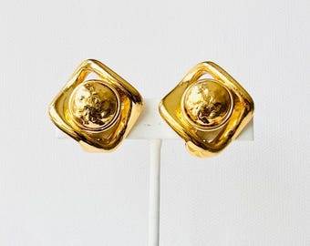 Yves Saint Laurent Made In France Clip On Fashion Earrings, Vintage Clip-on Earrings