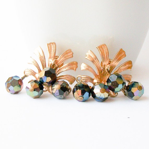 Vintage Crystal Vogue Clip Earrings, Vogue - image 1