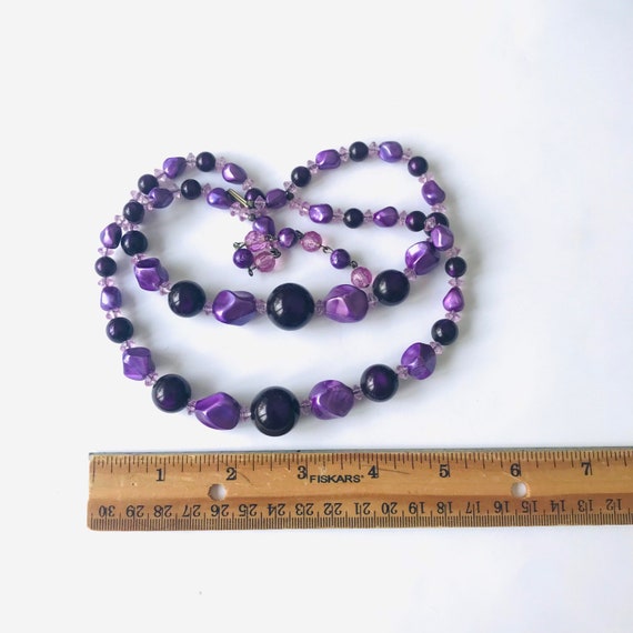 Vintage Purple Necklace, two strand 13 inch vinta… - image 2