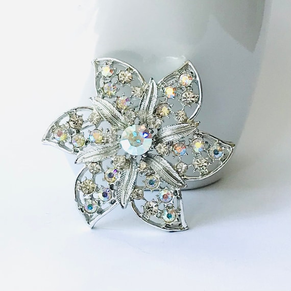 Vintage Crystal Star Brooch - image 1