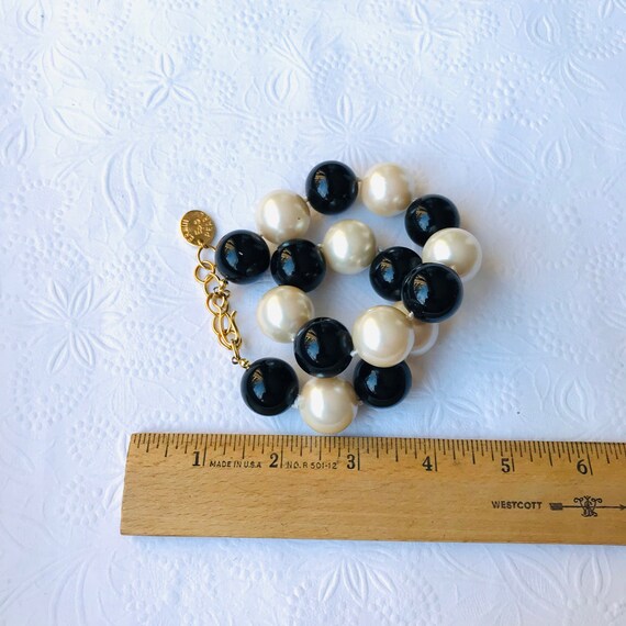 Vintage Chunky Black and White Pearl Necklace by … - image 2