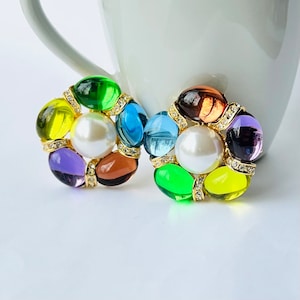 Vintage Colorful Park Lane Large Clip Earring