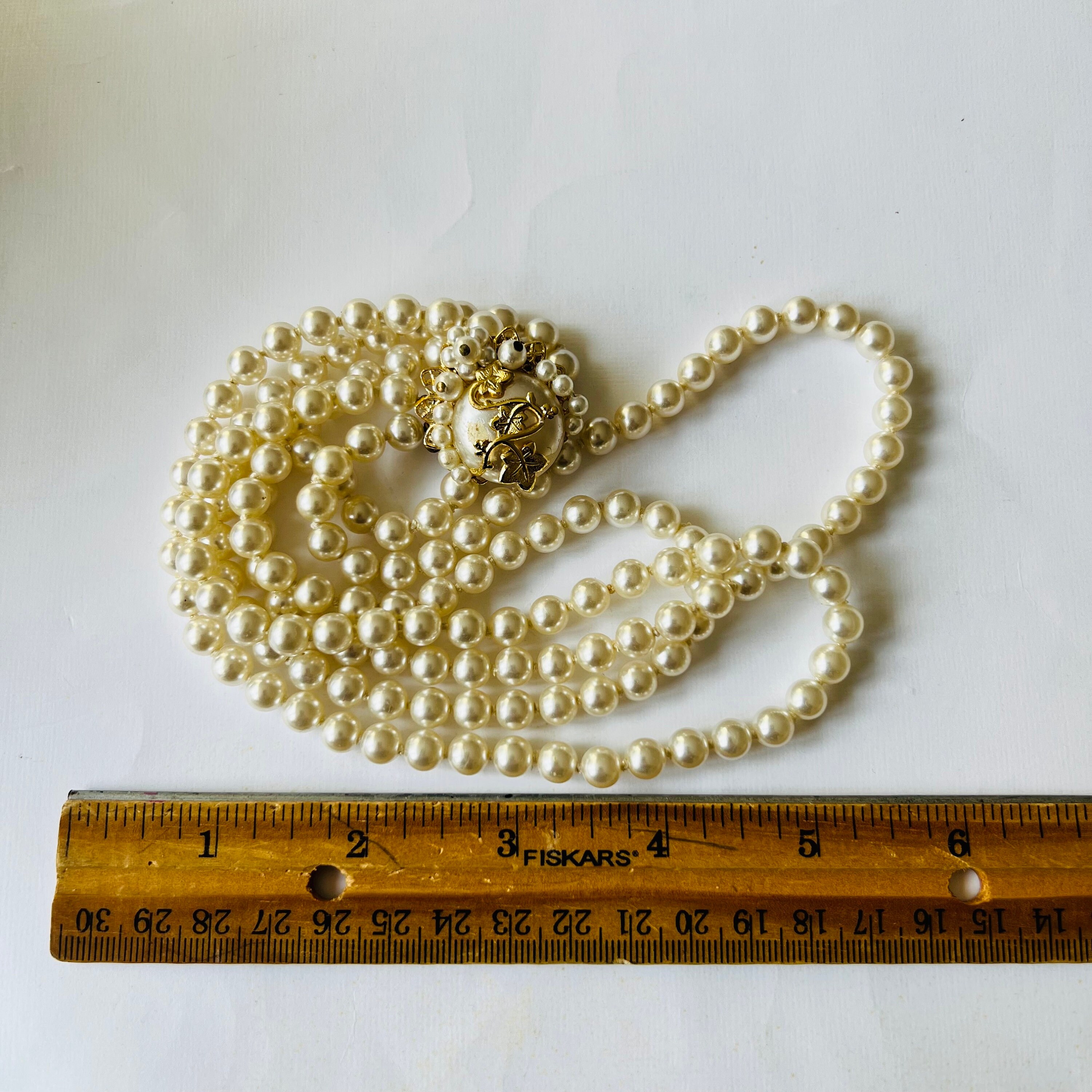 Vintage White Pearl 3 Strand Necklace - Etsy