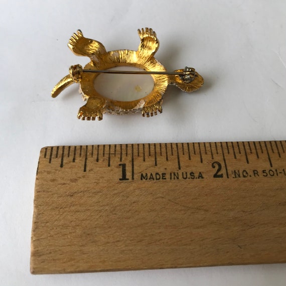 Vintage Turtle Brooch, Turtle Pin - image 2