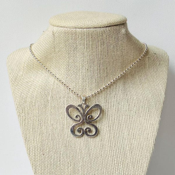 Vintage James Avery Butterfly Necklace, 18 inch sterling silver butterfly pendant