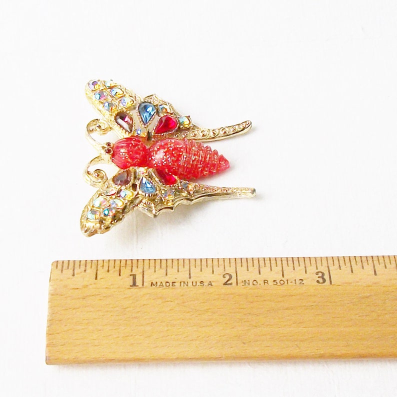 Vintage Butterfly Brooch Butterfly Rhinestone Brooch