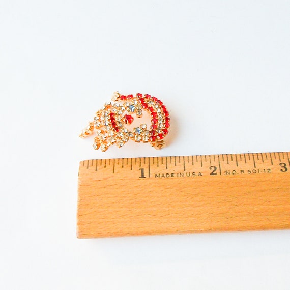 Vintage Santa Brooch, Vintage Christmas Jewelry - image 2