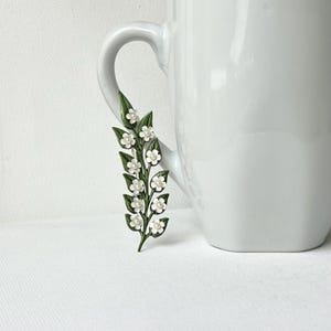 Vintage Pearl Leaf Enamel Metal Pin