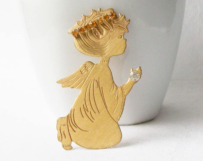 Vintage Christmas Angel Brooch Vintage Christmas Angel Etsy